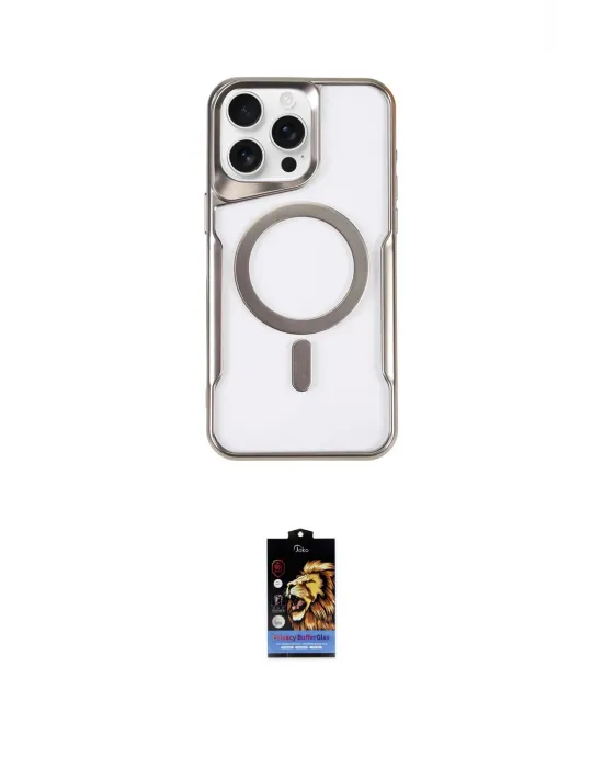 ieg™ iPhone 16 Pro Max Kılıf Yadigar Klasik Özel Seri - Siyah Buffer Hayalet Cam Ekran Koruyucu