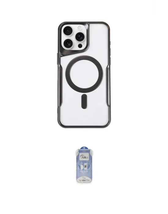 ieg™ iPhone 16 Pro Max Kılıf Yadigar Klasik Özel Seri - Siyah Joko Magic 5D Cam
