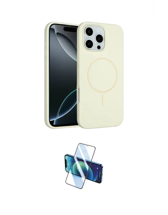 ieg™ iPhone 16 Pro Max Kılıf Yankı Form Serisi - Siyah 3D Antistatik Cam Ekran Koruyucu