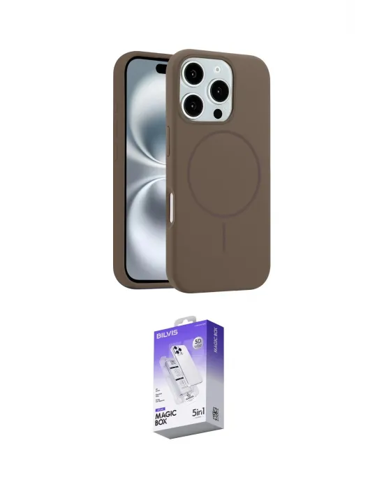 ieg™ iPhone 16 Pro Max Kılıf Yankı Form Serisi - Siyah Bilvis 5in1 3D Magic Cam Ekran Koruyucu
