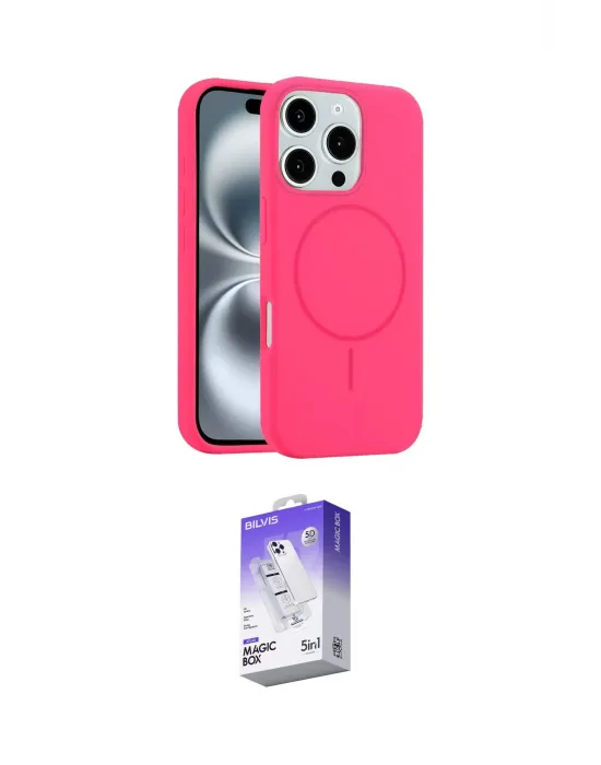 ieg™ iPhone 16 Pro Max Kılıf Yankı Form Serisi - Siyah Bilvis 5in1 3D Magic Cam Ekran Koruyucu
