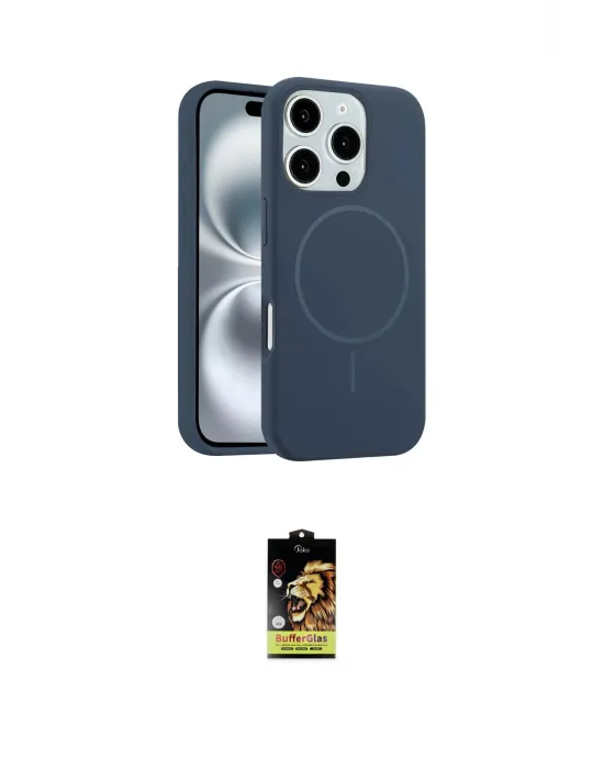 ieg™ iPhone 16 Pro Max Kılıf Yankı Form Serisi - Siyah Buffer Cam Ekran Koruyucu