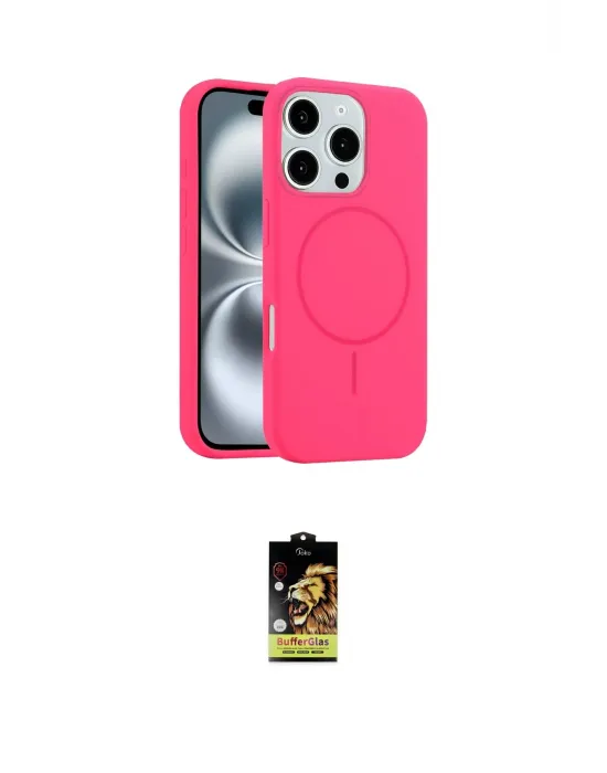 ieg™ iPhone 16 Pro Max Kılıf Yankı Form Serisi - Siyah Buffer Cam Ekran Koruyucu