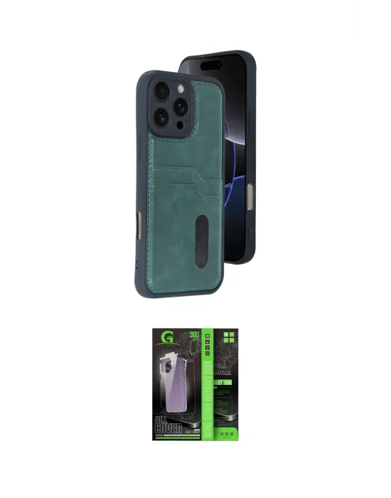 ieg™ iPhone 16 Pro Max Kılıf Yörünge Işık Serisi - Şeffaf 360 Full Body Arka Koruyucu
