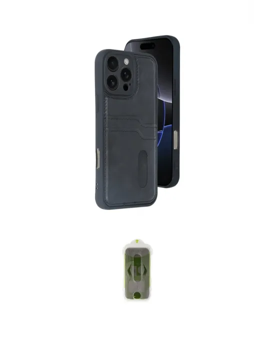ieg™ iPhone 16 Pro Max Kılıf Yörünge Işık Serisi - Siyah Joko Magic 5D Hayalet Cam