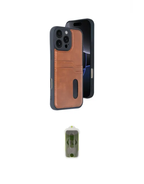 ieg™ iPhone 16 Pro Max Kılıf Yörünge Işık Serisi - Siyah Joko Magic 5D Hayalet Cam