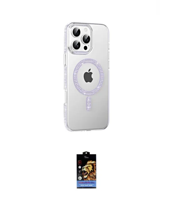 ieg™ iPhone 16 Pro Max Kılıf Yörünge Koleksiyonu - Siyah Buffer Hayalet Cam Ekran Koruyucu