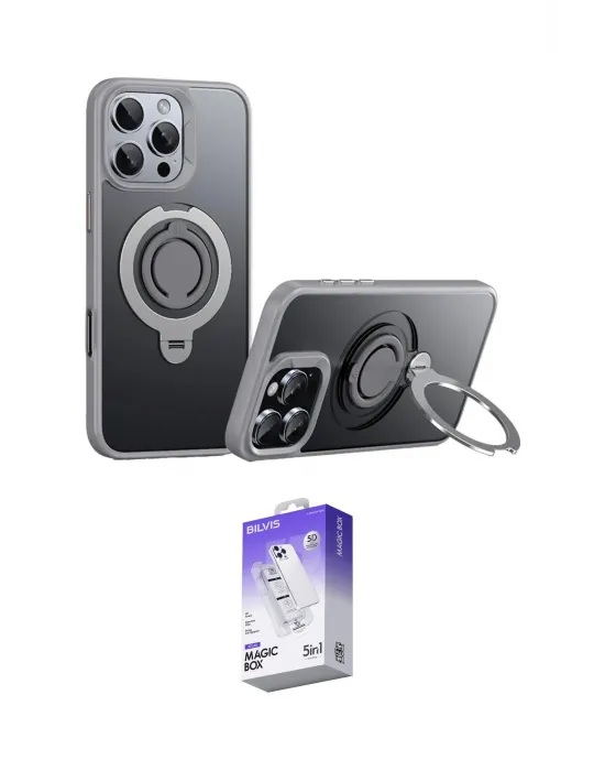 ieg™ iPhone 16 Pro Max Kılıf Zirve Çizgi Prime - Siyah Bilvis 5in1 3D Magic Cam Ekran Koruyucu