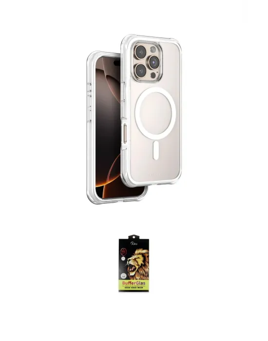 ieg™ iPhone 16 Pro Max Kılıf Zirve Klasik Prime - Siyah Buffer Cam Ekran Koruyucu