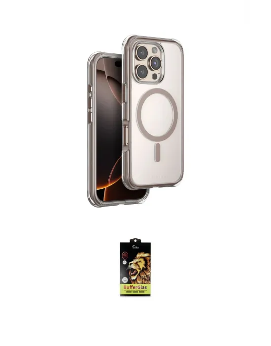 ieg™ iPhone 16 Pro Max Kılıf Zirve Klasik Prime - Siyah Buffer Cam Ekran Koruyucu