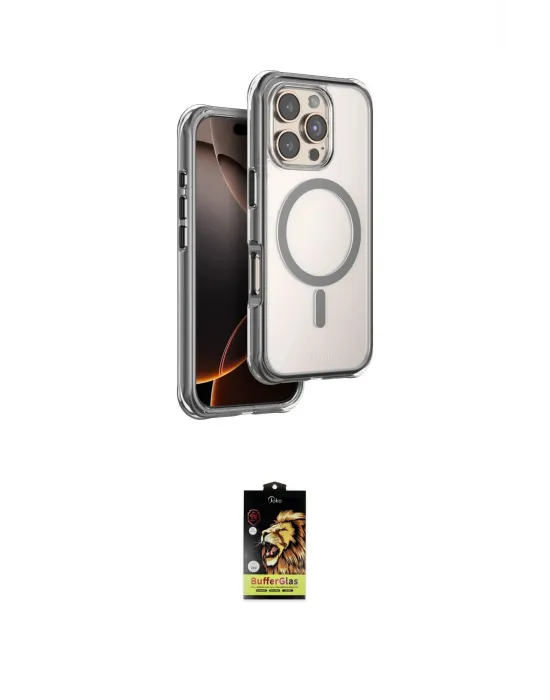 ieg™ iPhone 16 Pro Max Kılıf Zirve Klasik Prime - Siyah Buffer Cam Ekran Koruyucu