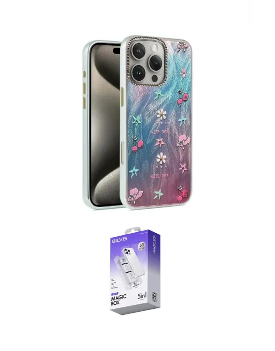 ieg™ iPhone 16 Pro Max Kılıf Zirve Modern Prime - Siyah Bilvis 5in1 3D Magic Cam Ekran Koruyucu