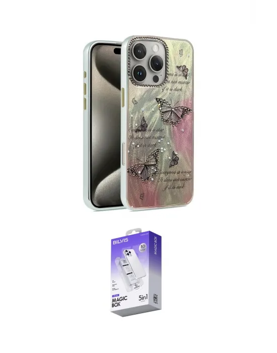 ieg™ iPhone 16 Pro Max Kılıf Zirve Modern Prime - Siyah Bilvis 5in1 3D Magic Cam Ekran Koruyucu