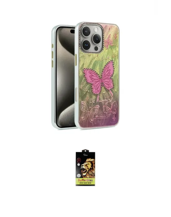 ieg™ iPhone 16 Pro Max Kılıf Zirve Modern Prime - Siyah Buffer Cam Ekran Koruyucu