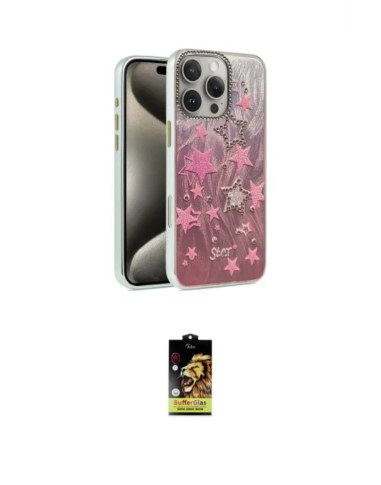 ieg™ iPhone 16 Pro Max Kılıf Zirve Modern Prime - Siyah Buffer Cam Ekran Koruyucu