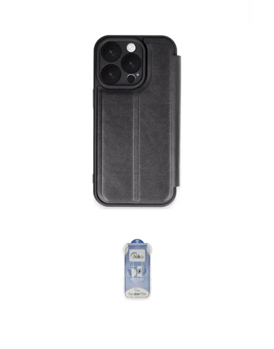ieg™ iPhone 16 Pro Max Kılıf Zirve Yansıma Serisi - Siyah Joko Magic 5D Cam