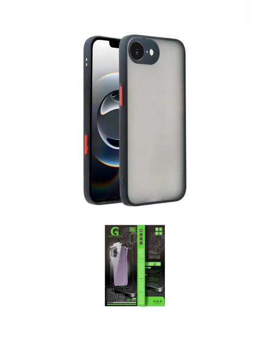 ieg™ iPhone 16E Kılıf Ahenk Çizgi Serisi - Şeffaf 360 Full Body Arka Koruyucu