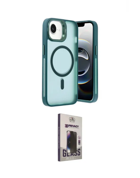 ieg™ iPhone 16E Kılıf Akış Form - Siyah Bilvis Hayalet Cam Ekran Koruyucu