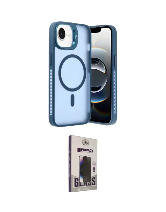 ieg™ iPhone 16E Kılıf Akış Form - Siyah Bilvis Hayalet Cam Ekran Koruyucu