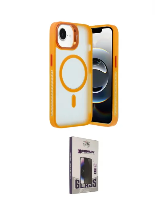 ieg™ iPhone 16E Kılıf Akış Form - Siyah Bilvis Hayalet Cam Ekran Koruyucu