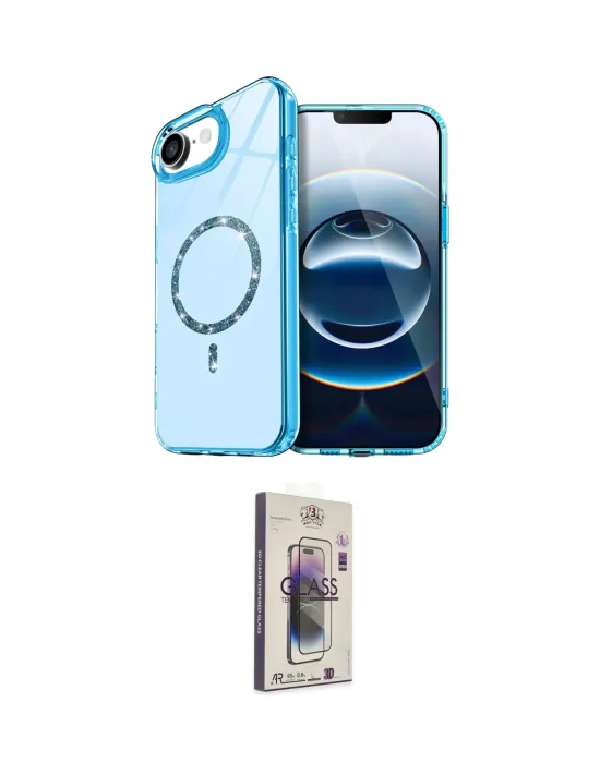 ieg™ iPhone 16E Kılıf Kıvılcım Form Prime - Siyah Bilvis 3D Cam Ekran Koruyucu