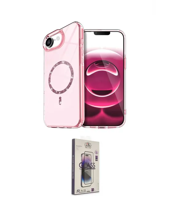 ieg™ iPhone 16E Kılıf Kıvılcım Form Prime - Siyah Bilvis 3D Cam Ekran Koruyucu