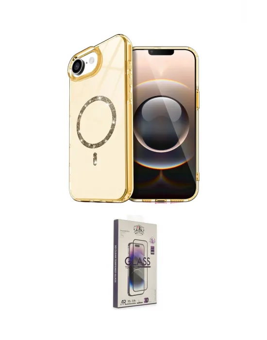 ieg™ iPhone 16E Kılıf Kıvılcım Form Prime - Siyah Bilvis 3D Cam Ekran Koruyucu
