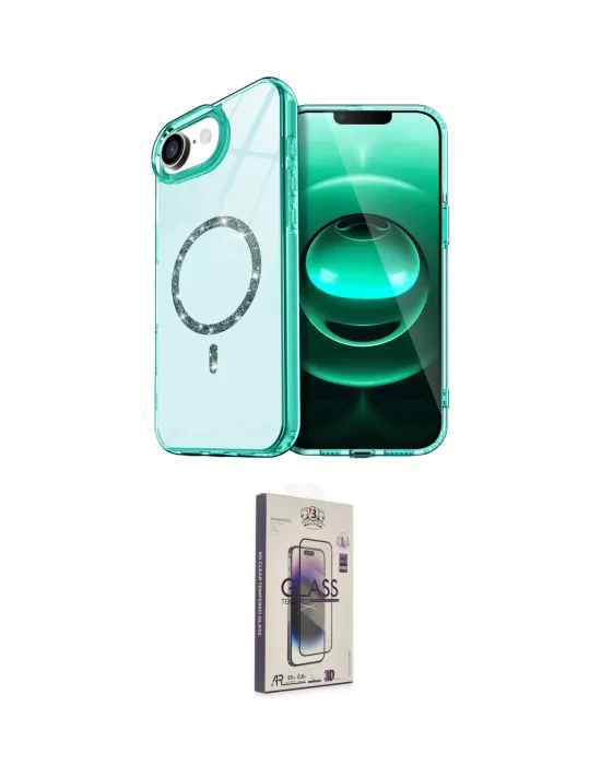 ieg™ iPhone 16E Kılıf Kıvılcım Form Prime - Siyah Bilvis 3D Cam Ekran Koruyucu