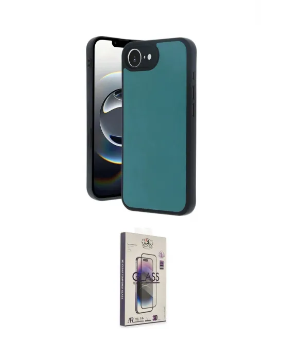 ieg™ iPhone 16E Kılıf Kıvılcım Işık Serisi - Siyah Bilvis 3D Cam Ekran Koruyucu