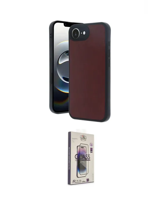 ieg™ iPhone 16E Kılıf Kıvılcım Işık Serisi - Siyah Bilvis 3D Cam Ekran Koruyucu