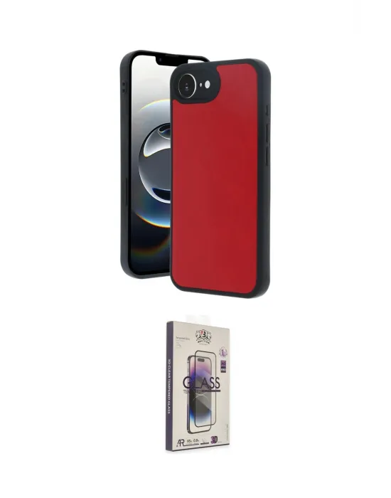 ieg™ iPhone 16E Kılıf Kıvılcım Işık Serisi - Siyah Bilvis 3D Cam Ekran Koruyucu