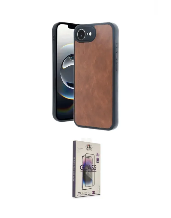 ieg™ iPhone 16E Kılıf Kıvılcım Işık Serisi - Siyah Bilvis 3D Cam Ekran Koruyucu