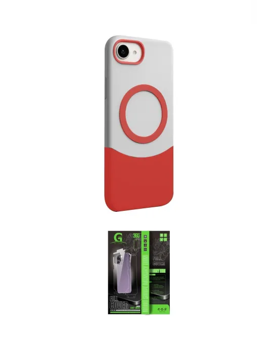 ieg™ iPhone 16E Kılıf Kozmos Form Özel Seri - Şeffaf 360 Full Body Arka Koruyucu