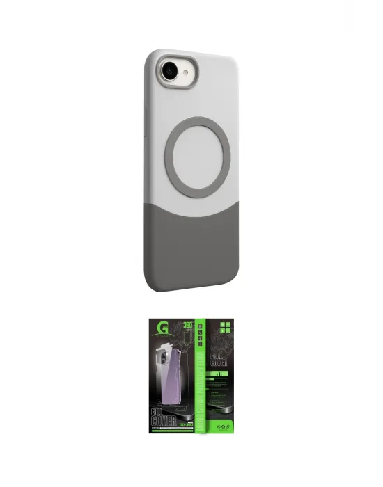 ieg™ iPhone 16E Kılıf Kozmos Form Özel Seri - Şeffaf 360 Full Body Arka Koruyucu