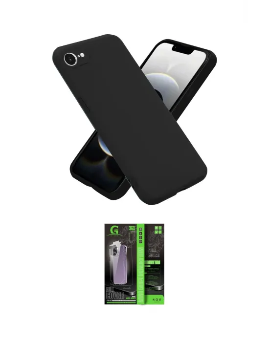 ieg™ iPhone 16E Kılıf Kozmos Yansıma Özel Seri - Şeffaf 360 Full Body Arka Koruyucu