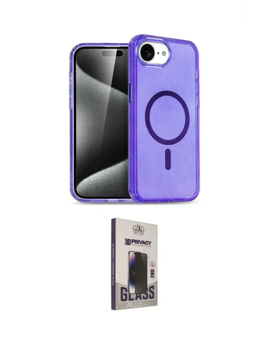 ieg™ iPhone 16E Kılıf Nova Asil Prime - Siyah Bilvis Hayalet Cam Ekran Koruyucu