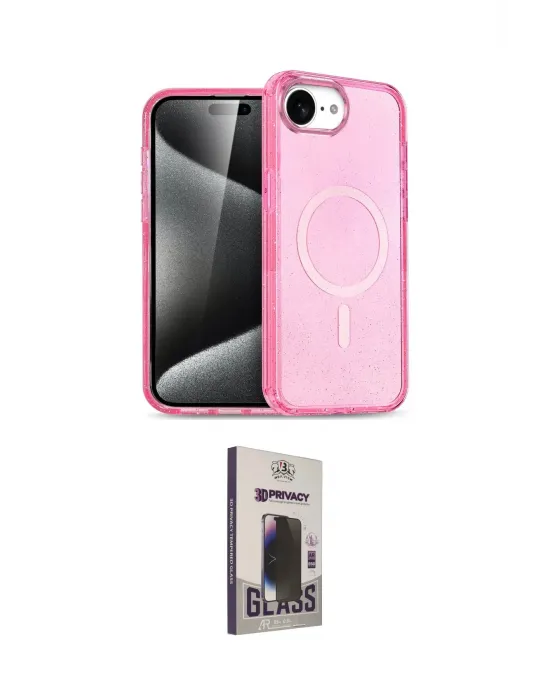 ieg™ iPhone 16E Kılıf Nova Asil Prime - Siyah Bilvis Hayalet Cam Ekran Koruyucu
