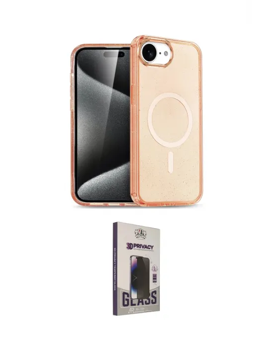 ieg™ iPhone 16E Kılıf Nova Asil Prime - Siyah Bilvis Hayalet Cam Ekran Koruyucu