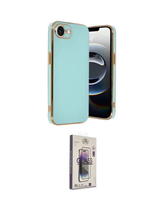 ieg™ iPhone 16E Kılıf Yankı Serisi - Siyah Bilvis 3D Cam Ekran Koruyucu