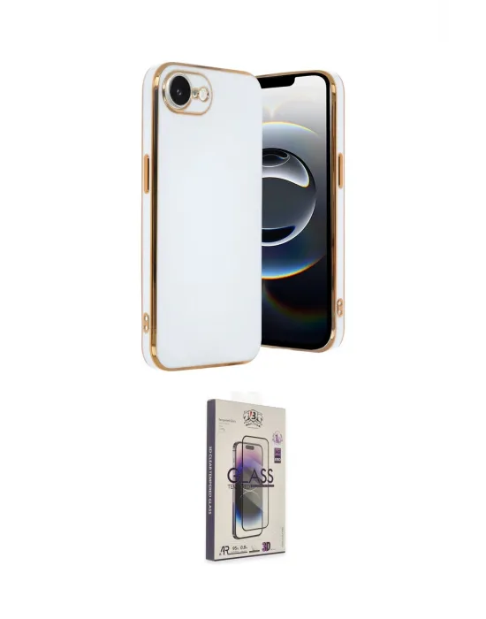 ieg™ iPhone 16E Kılıf Yankı Serisi - Siyah Bilvis 3D Cam Ekran Koruyucu