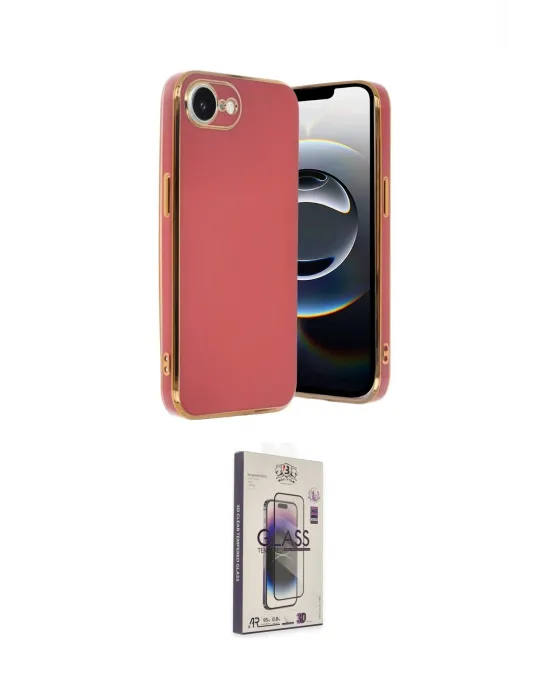 ieg™ iPhone 16E Kılıf Yankı Serisi - Siyah Bilvis 3D Cam Ekran Koruyucu