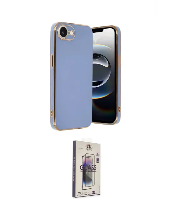 ieg™ iPhone 16E Kılıf Yankı Serisi - Siyah Bilvis 3D Cam Ekran Koruyucu