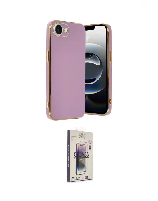 ieg™ iPhone 16E Kılıf Yankı Serisi - Siyah Bilvis 3D Cam Ekran Koruyucu