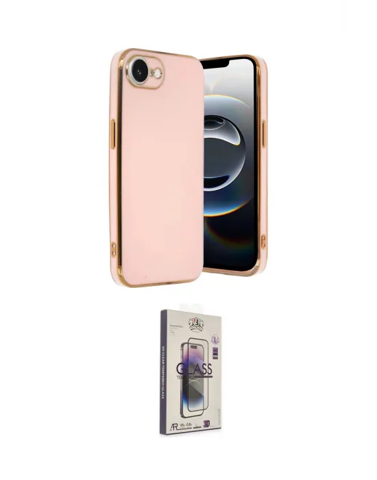 ieg™ iPhone 16E Kılıf Yankı Serisi - Siyah Bilvis 3D Cam Ekran Koruyucu