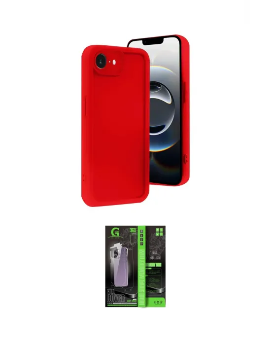 ieg™ iPhone 16E Kılıf Yankı Yansıma Özel Seri - Şeffaf 360 Full Body Arka Koruyucu