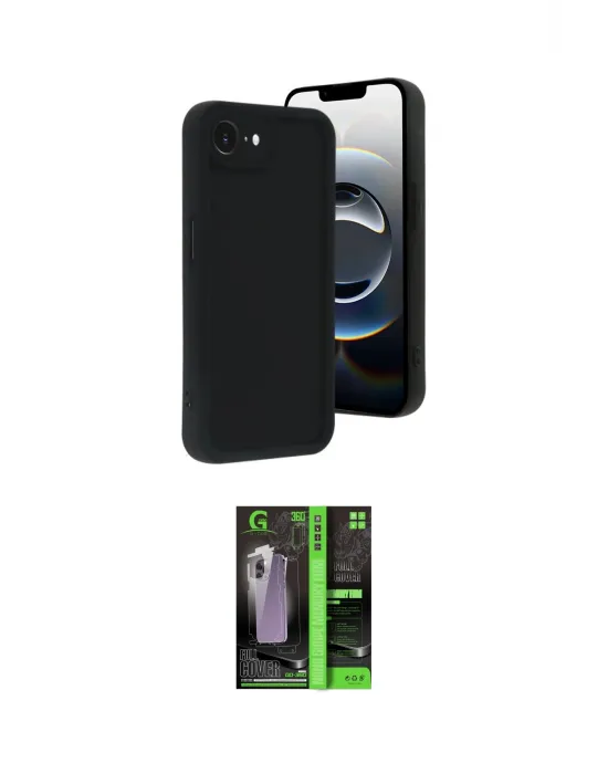 ieg™ iPhone 16E Kılıf Yankı Yansıma Özel Seri - Şeffaf 360 Full Body Arka Koruyucu