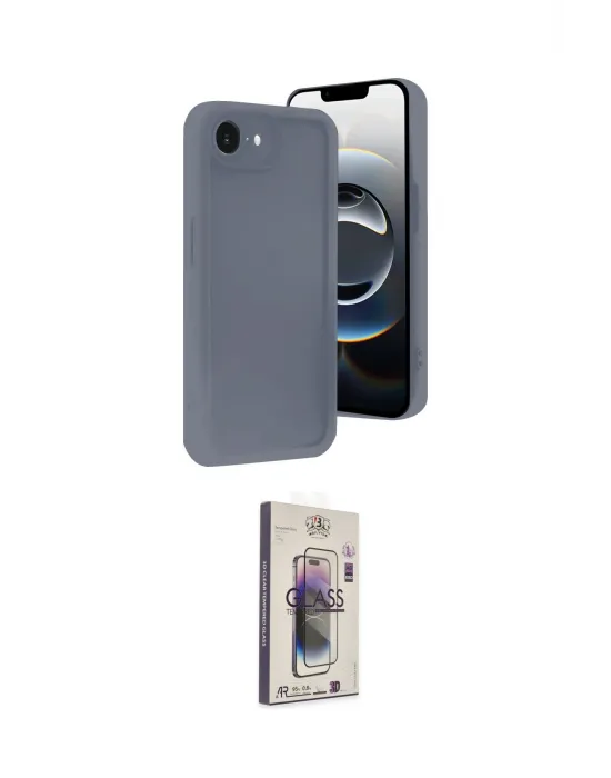 ieg™ iPhone 16E Kılıf Yankı Yansıma Özel Seri - Siyah Bilvis 3D Cam Ekran Koruyucu