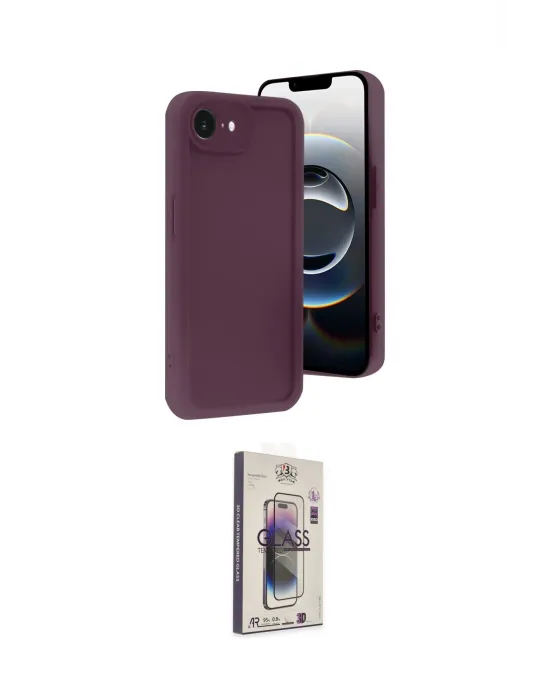 ieg™ iPhone 16E Kılıf Yankı Yansıma Özel Seri - Siyah Bilvis 3D Cam Ekran Koruyucu