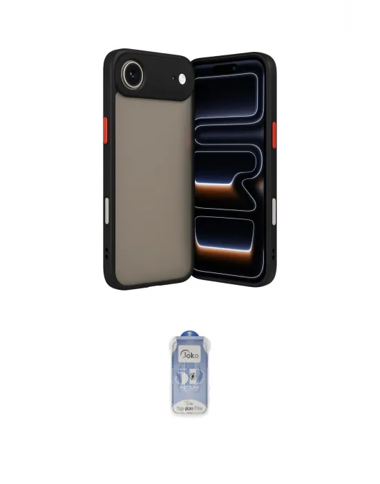 ieg™ iPhone 17 Air Kılıf Ahenk Çizgi Serisi - Siyah Joko Magic 5D Cam