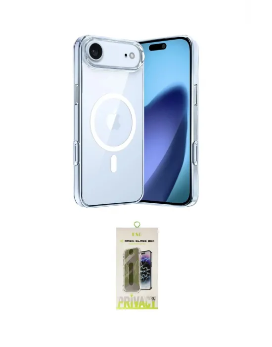 ieg™ iPhone 17 Air Kılıf Ahenk Minimal Serisi - Siyah Joko Magic 5D Hayalet Cam